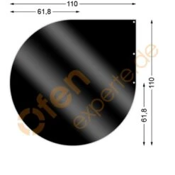 Bodenplatte, Tropfen 110 X 110 Cm, Mattschwarz, Gussgrau Zweiseitig Emailliert