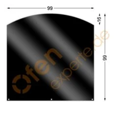 Bodenplatte, Segmentbogen 99 X 99 Cm, Mattschwarz, Gussgrau Zweiseitig Emailliert