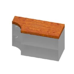 CERA Design Holzauflage Eckig, Braun Gebeizt Für Anbauelement Kaminofen Faro