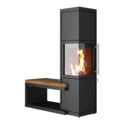Kaminofen DROOFF Livera 2 L (8 KW) -Lotus Fireplace Shop drooff livera tueranschlag links bank eiche links hinten 1280x1280