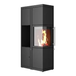 Kaminofen DROOFF Livera 2 L (8 KW) -Lotus Fireplace Shop drooff livera tueranschlag links holzregal mit tueren links 1280x1280