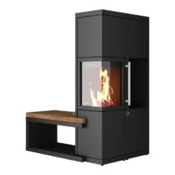 Kaminofen DROOFF Livera 2 L (8 KW) -Lotus Fireplace Shop drooff livera tueranschlag links holzregal mit tueren rechts bank eiche links hinten 1280x1280