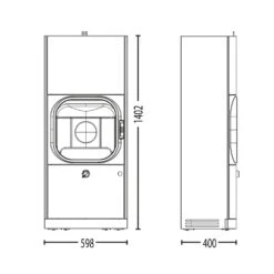 Kaminofen AUSTROFLAMM Kylie Xtra -Lotus Fireplace Shop kaminofen austroflamm kylie skizze1 1280x1280