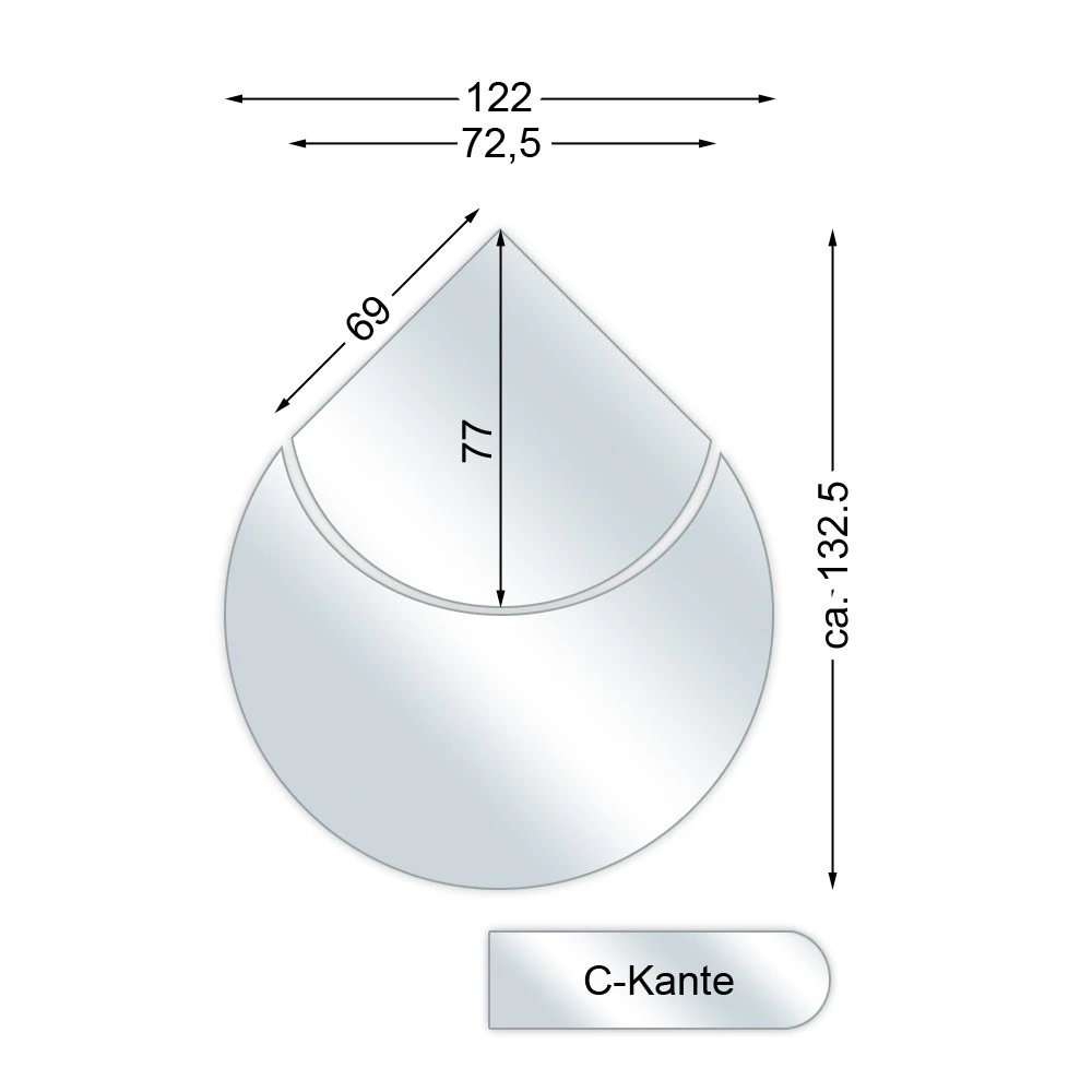 Funkenschutzplatte, Glasbodenplatte 2-teilig Mit C-Kante, 6 Mm Stark, Modell III 1 Funkenschutzplatte, Glasbodenplatte 2-teilig Mit C-Kante, 6 Mm Stark, Modell III