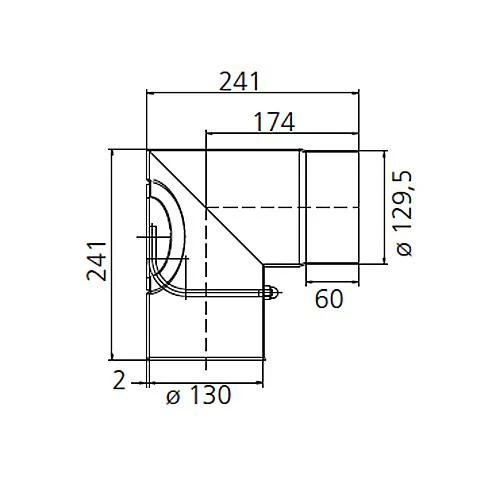 Kaminrohrbogen, Ofenrohrbogen, Ofenrohr, 90°, Mit Versenkter Tür, ø 130 Mm 3 Kaminrohrbogen, Ofenrohrbogen, Ofenrohr, 90°, Mit Versenkter Tür, ø 130 Mm – Bild 3
