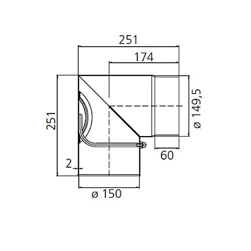 Kaminrohrbogen, Ofenrohrbogen, Ofenrohr, 90°, Mit Versenkter Tür, ø 150 Mm 3 Kaminrohrbogen, Ofenrohrbogen, Ofenrohr, 90°, Mit Versenkter Tür, ø 150 Mm – Bild 3