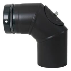 Ofenrohr, Bogen, Zuluft 90°, 3-teilig, ø 125 Mm, Mit Reinigungsdeckel