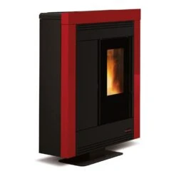 LaNordica Extraflame Pelletofen Souvenir Steel (10,2 KW) -Lotus Fireplace Shop pelletofen lanordica souvenir steel bordeaux 1280x1280