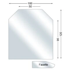 Funkenschutzplatte, Glasbodenplatte Mit Facette, Sechseck, 6 Mm Stark, 100 X 120 Cm