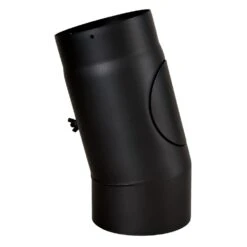 Ofenrohr, Rauchrohr, Bogen, Verschliffen, Senotherm, 15°, Mit Tür, ø 150 Mm