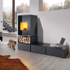 Kaminofen Wodtke Hot Box 2000, Raumluftunabhängig (7 KW) -Lotus Fireplace Shop wodtke hotbox schwarz bodenadapter01 1000 1280x1280