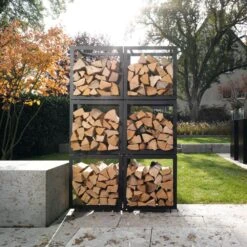 Wodtke WALLY Brennholz-Regal -Lotus Fireplace Shop wodtke woodwall 4 1280x1280